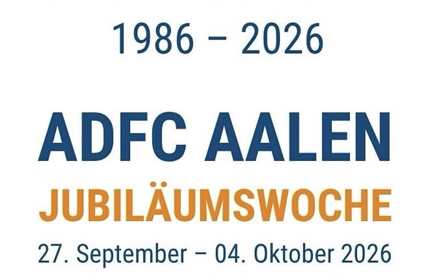 Titelbild für Neuigkeit 40 Jahre Titelbild für Neuigkeit 40 Jahre ADFC Aalen Jubiläumswoche