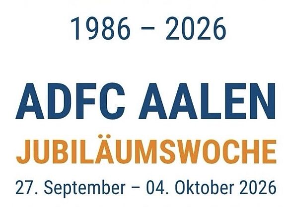 Titelbild für Neuigkeit 40 Jahre ADFC Aalen Jubiläumswoche